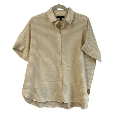 BLUSA CUADRADA BANANA REPUBLIC LINO RAYAS NUEVA MUJER TALLA PEQUEÑA PETITE Foto 1 de 4