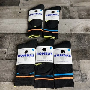 BOMBAS 5 PAIRS NEW UNISEX SMALL WOMEN 4-7.5 / YOUTH 9-4 CALF SOCKS - Picture 1 of 8