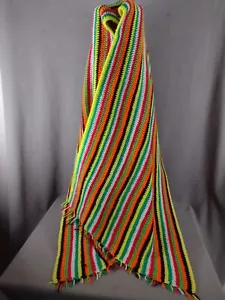 Handgefertigte afghanische Schal Fransen 94" x 23" Häkeldecke Halstuch - Bild 1 von 4