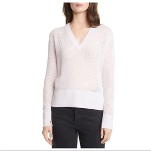 NUEVO Suéter Grande Allude Pink Pointelle Cuello en V Cachemira - Imagen 1 de 12