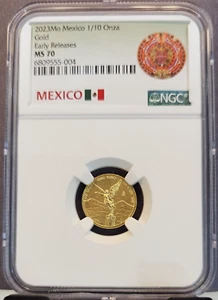2023 MEXICO GOLD 1/10 ONZA LIBERTAD NGC MS 70 EARLY RELEASES PERFECT - Picture 1 of 3