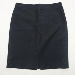 J Crew Skirt Womens 12 Black Stretch Cotton Pencil Career Office Classic Slit - Picture 1 of 9