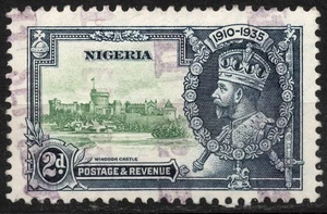 SG31 Sn:#35 used 1935 2d NIGERIA Windsor Castle  Silver Jubilee of King George V - Picture 1 of 2