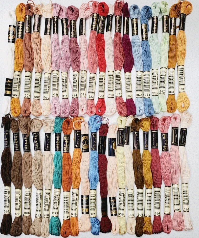 40 Anchor Embroidery Floss Lot of 40 Different Colors Full Skeins B - Image 1 of 4