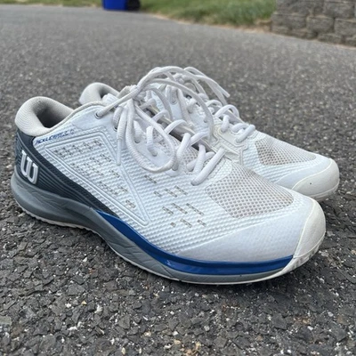 Wilson Pickleball Rush Pro Ace Men’s Shoes White Blue Size 9 - Image 1 of 4