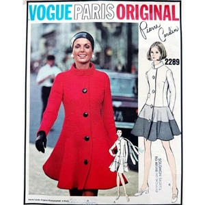 UNCUT Vogue Paris Original 2289 Schnittmuster ausgestellt Mantel-Kleid Cardin NO ENV - Bild 1 von 4