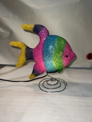 Palomitas de maíz plástico lámpara de mesa-lámpara de noche peces tropicales metal soporte espiral Foto 1 de 4