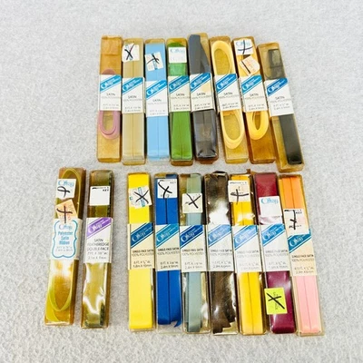Offray Satin Ribbon Lot of 17 Various Colors Some Partial Vintage Polyester - Image 1 of 4