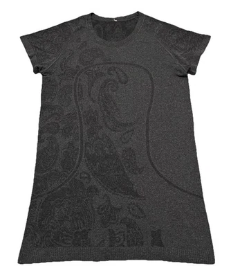 Camisa Lululemon Run Swiftly Tech Manga Corta Elastizada Gris Paisley Floral Talla 8 Foto 1 de 4