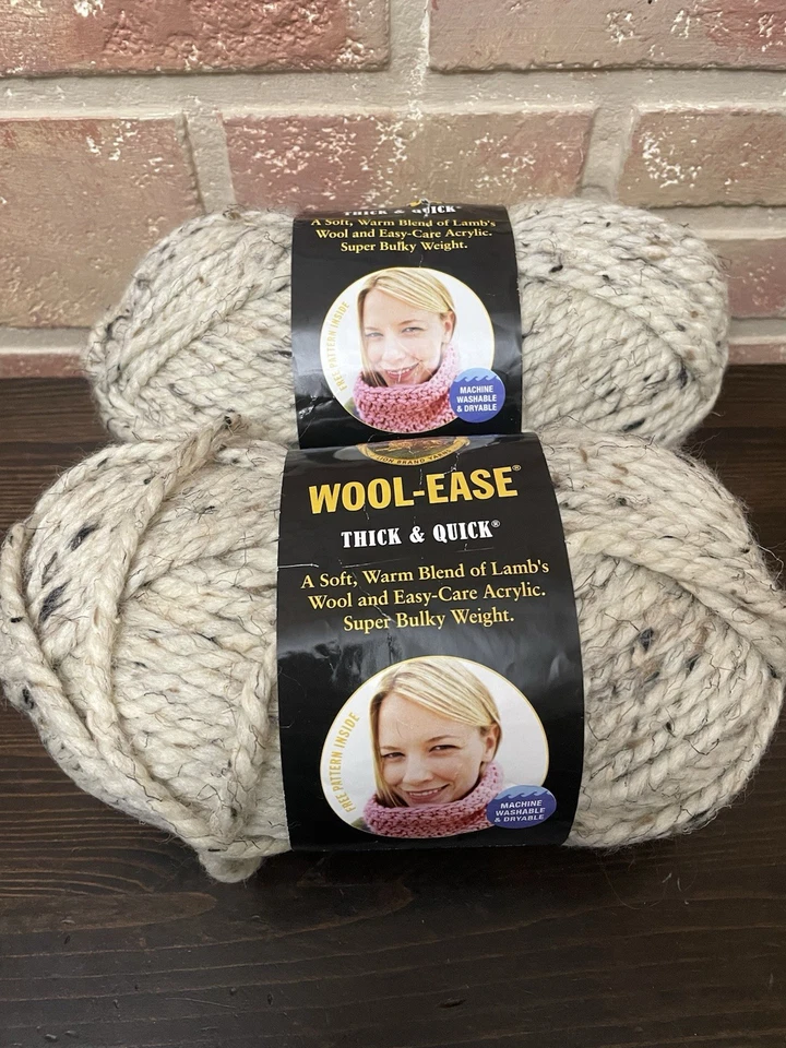 Lion Brand Wool-Ease Thick & Quick Yarn 6 oz/106 yds 640 123 Oatmeal - 2 Skeins - Image 1 of 3