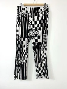 Joseph Ribkoff Black Abstract Check Slim Leg Leggings Trousers Size 12 - Picture 1 of 10