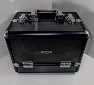 SORISE Large Pro Makeup Case Train Black Storage Carrying Box NEW Locking w/Keys - Picture 1 of 20
