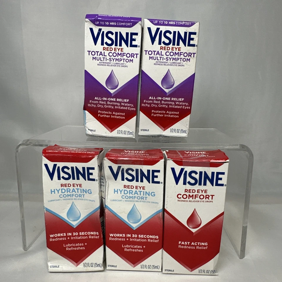 Visine Red Eye Total Comfort Multi Symptom Eye Drops 0.5oz Redness Reliever