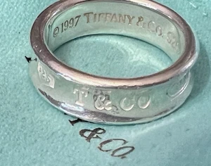 Tiffany & Co 1837 Anniversary Ring in Sterling Silver Band Size 7.5 With Bag - Picture 1 of 5