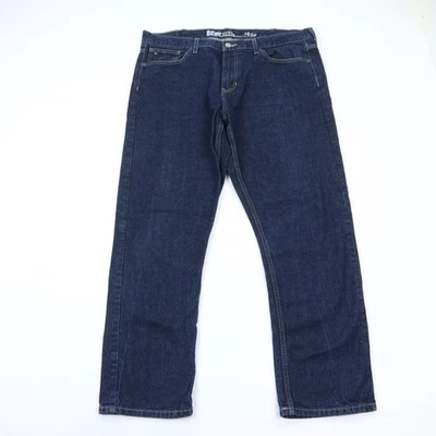 Jeans masculino Tommy Hilfiger 38x30 rebelde slim fit reto azul lavagem escura denim - Imagem 1 de 4