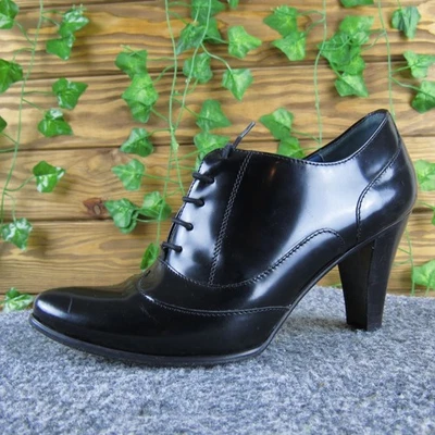 Botines Biala Gala para mujer de charol negro con cordones y tacón 6 Italia Foto 1 de 4