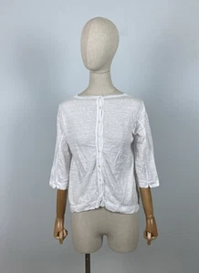 Camicia blusa TRANSIT PAR TALE bianca in lino con bottoni manica 3/4 taglia 1 - Foto 1 di 17