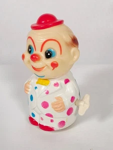 Wind Up Clown Toy • Plastic •  1960s WORKS - Picture 1 of 5