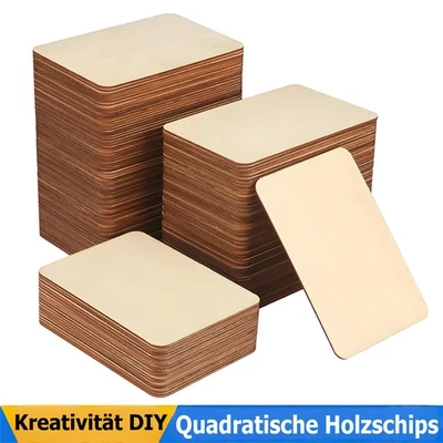 Holzscheiben Quadrat Holz Deko 2,6 mm Dicke Holz Kreative Graffiti-Brett DIY - Bild 1 von 4