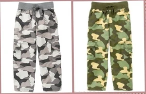 Gymboree Boys Kids Camo Drawstring Cargo Pants Green/Gray SIZES 7 or 12 NWT! - Picture 1 of 6