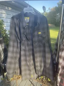 Dixxon Flannel Co Shirt THE RAVEN Men's 4XLBlue Gray Black Plaid Pearl Snap EXC - Picture 1 of 4