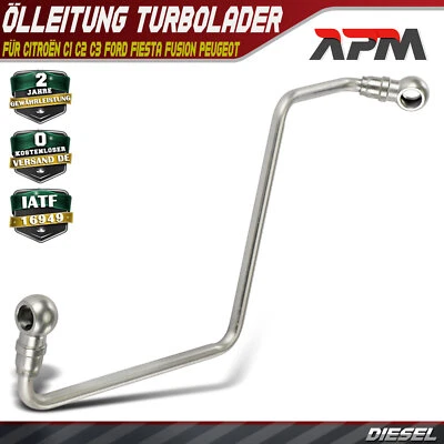 Ölleitung Turbolader für Citroën C1 C2 C3 Ford Fiesta Fusion Peugeot 206 207 307 - Bild 1 von 4