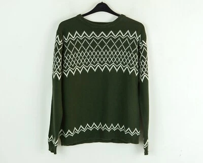 ANERKJENDT 'Zag' Hombres L Lana Algodón Suéter Jersey Navidad Nórdico Foto 1 de 4