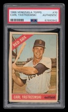 HAND CUT VENEZUELAN 1966 VENEZUELA TOPPS #70 YASTRZEMSKI CARL PSA GRADED *TPHLC