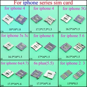 SIM Card reader Slot Tray Holder For iPhone 2 3 4 5s 5G 5c 6 6S 6s plus Socket - Picture 1 of 6
