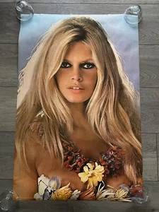 Vintage 1972 Brigitte Bardot Hot Sexy Poster Head Shot Close Up 37.5"x24.5" - Bild 1 von 4