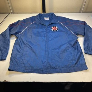 CHICAGO CUBS MLB BASEBALL ZIP UP WINDBREAKER ZIP UP JACKET Sz Mens XL - Picture 1 of 7