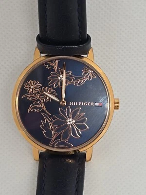 Tommy Hilfiger Wrist Watch for Women Navy Leather Band Rose Gold - Image 1 of 4