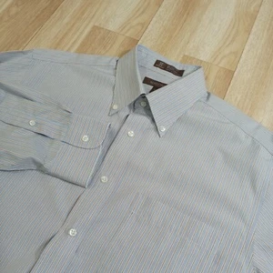 Nordstrom Robe Chemise Homme 15,5/33 Manches Longues Coton Boutonnée Sans Rides - Photo 1/12