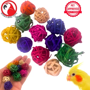 Bonka Bird Toys Pk12 Pequeñas Bolas de Vid Color Natural Pie Garra Artesanal Parte Jaula - Imagen 1 de 22