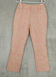 Vintage Lilly Pulitzer Pink Pineapple Passion Chino Pants Lightweight Size 8 - Picture 1 of 6