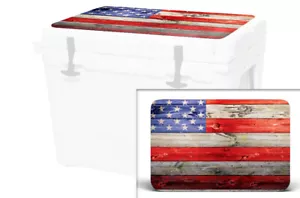 Vinyl Cooler Wrap fits YETI Tundra 65 | Decal Skin LID - USA Flag Color WD - Picture 1 of 7