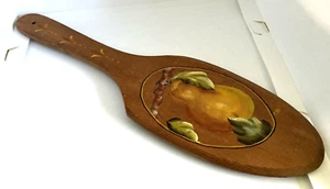 Rustic Kitchen Decor Hand Painted Pear Wooden Butter Paddle 15" Signed - Picture 1 of 11