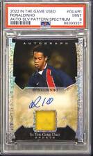 2022 LEAF IN THE GAME USED AUTO RONALDINHO #R1 SILVER PATTERN SPECTRUM /8 PSA 9