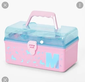 Claire’s initial M letter cosmetics makeup case box jewelry toy storage - Picture 1 of 4