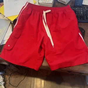Sporti Mens Red Swim Trunks Red Board Shorts M - Picture 1 of 6