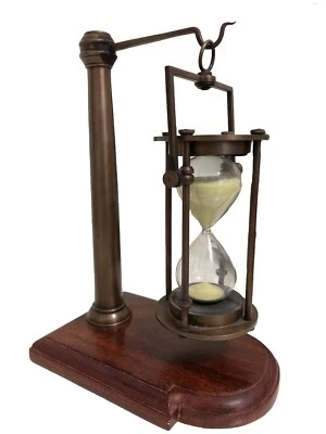 Reloj de Arena Bronceado 30 Minutos Sobre Soporte - HG008 Modelos Auténticos Foto 1 de 4