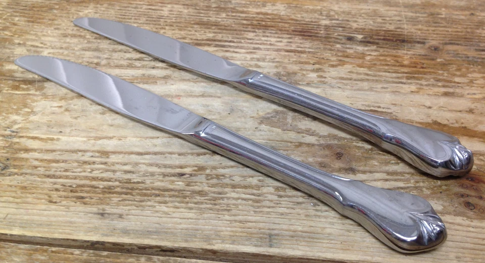 Cherry Hill Stainless Towle 106236 Supreme Scroll Tip 2 Mod Hollow Dinner Knives — 第 1/1 张图片