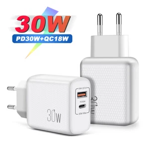 Dual USB PD Typ-C 30W Schnellladeadapter für Apple iPhone 13 Pro Max 12 11 XS - Picture 1 of 15