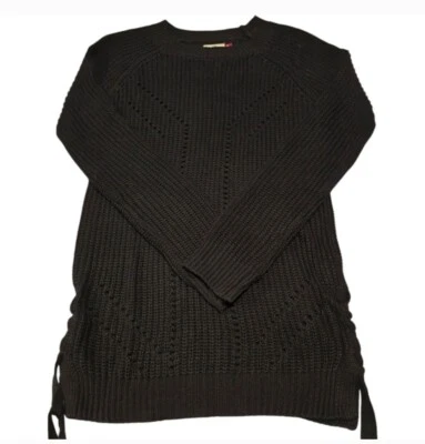 Suéter túnica tejido SO Perfectly You Open para mujer - negro - talla XS Foto 1 de 4