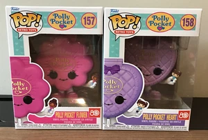 Funko Pop! Juguetes Retro Polly Pocket Corazón Púrpura #158 y Flor Rosa #157 Juego de 2 - Imagen 1 de 8