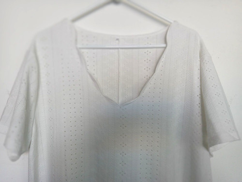 OFF WHITE Abito con occhiello bianco nuovo senza etichette taglia plus 1X (true fit) taglia nuovo con etichette collo v smerlato