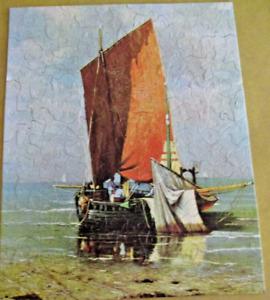 Vintage Gold Seal Picture Puzzle "Dead Calm by Dave" Scroll Cut Complete, 1951