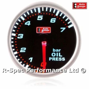 AUTOGAUGE 52mm Stepper Motor Smoked Face Series Oil Pressure Gauge Kit BAR - Picture 1 of 3