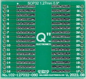 SO32, SOJ32, SOP32, SOIC32 1.27mm(0.05") to DIP 0.9" (1.27mm pin raster) [AU] - Picture 1 of 1