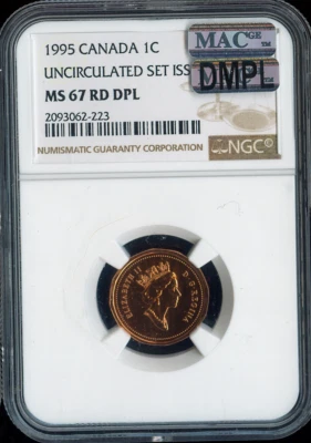 1995 Canada Small Cent 1C NGC MS67 RD DPL MAC - Quality - Image 1 of 2